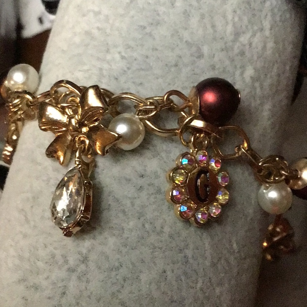 GUESS ROSE GOLD TWO ROW SLIDER CHARM BRACELET - Picture 6 of 9